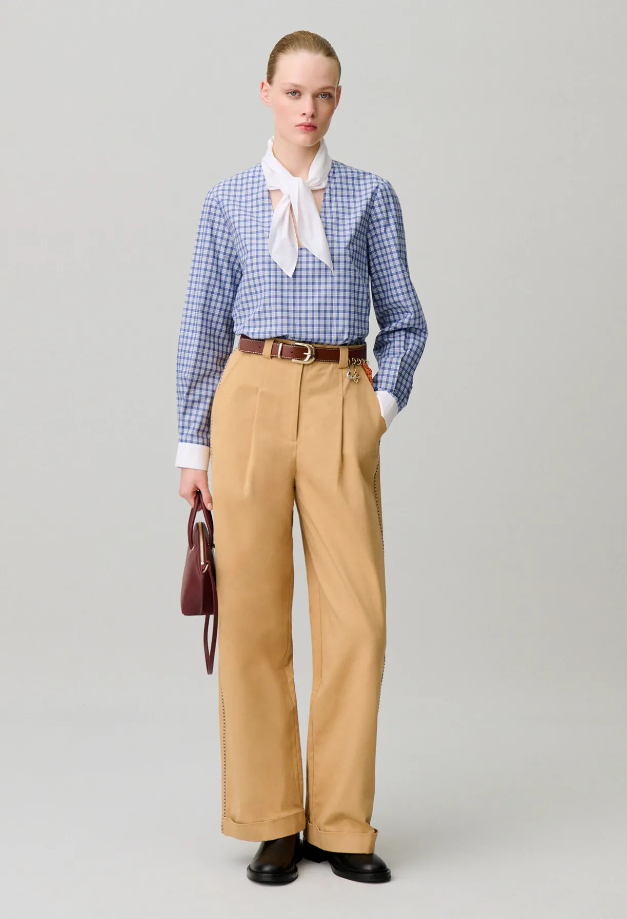 Blouse carreaux popeline