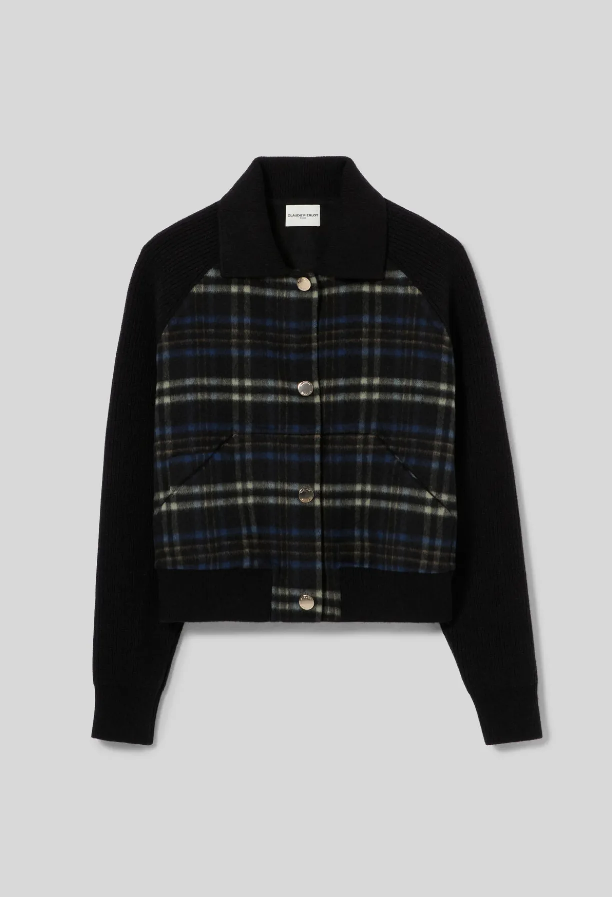 Blouson bi-matière rayé