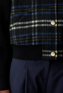 Blouson bi-matière rayé