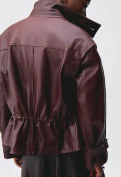 Blouson coupe large cuir