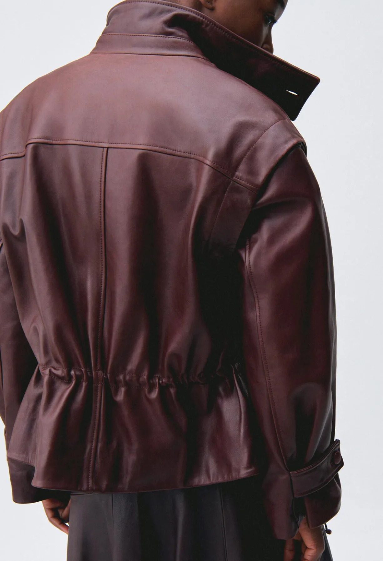Blouson coupe large cuir