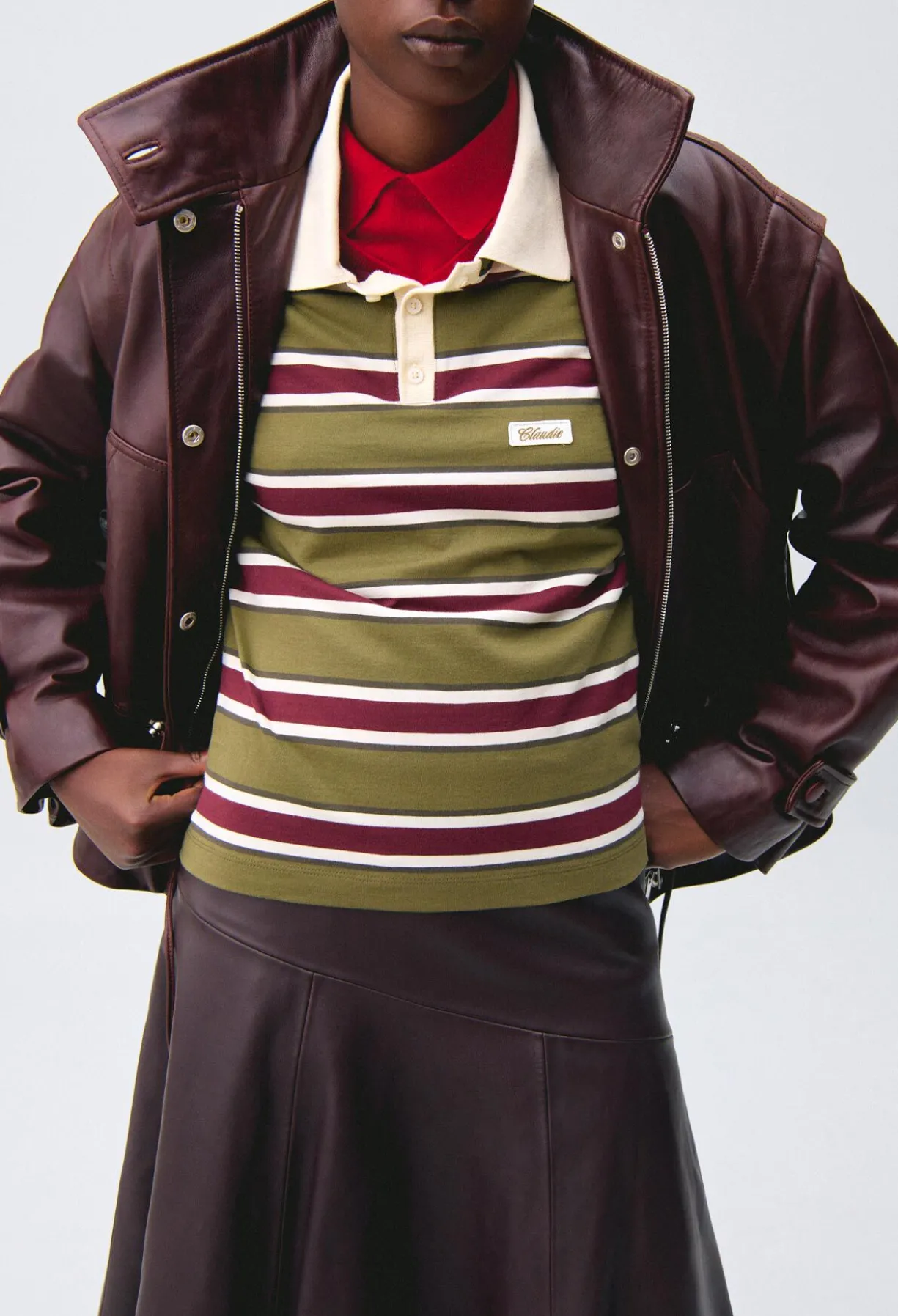 Blouson coupe large cuir