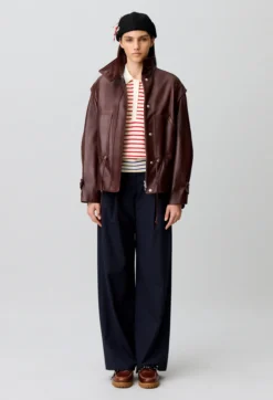 Blouson coupe large cuir