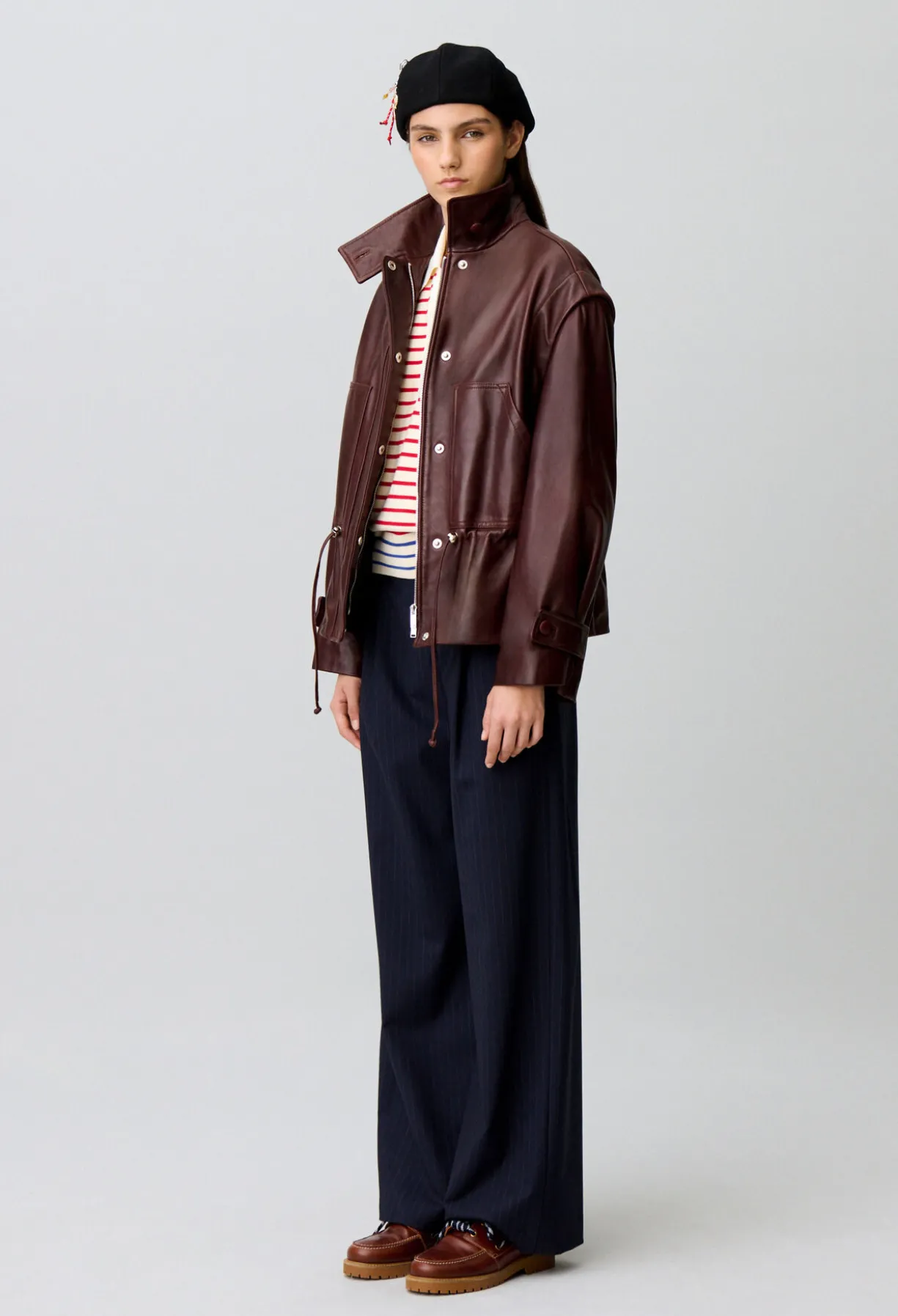 Blouson coupe large cuir