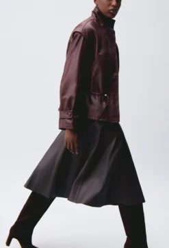 Blouson coupe large cuir