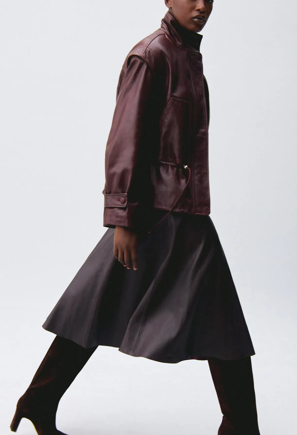 Blouson coupe large cuir