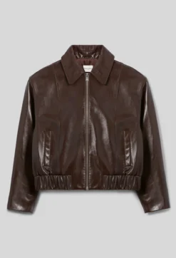 Blouson cuir brillant casual