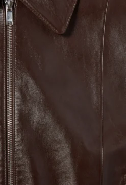 Blouson cuir brillant casual