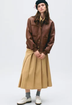 Blouson cuir large