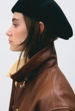 Blouson cuir large
