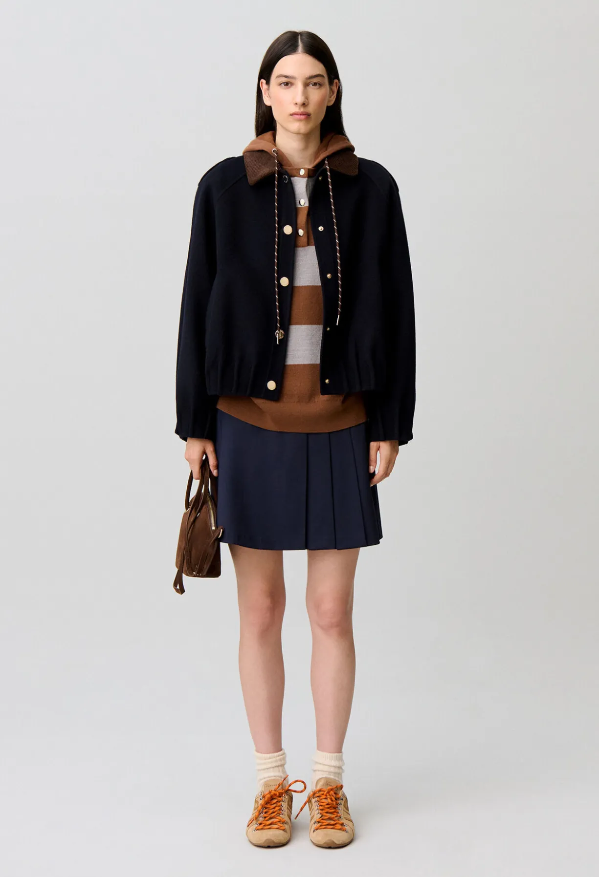 Blouson large pressions dorées