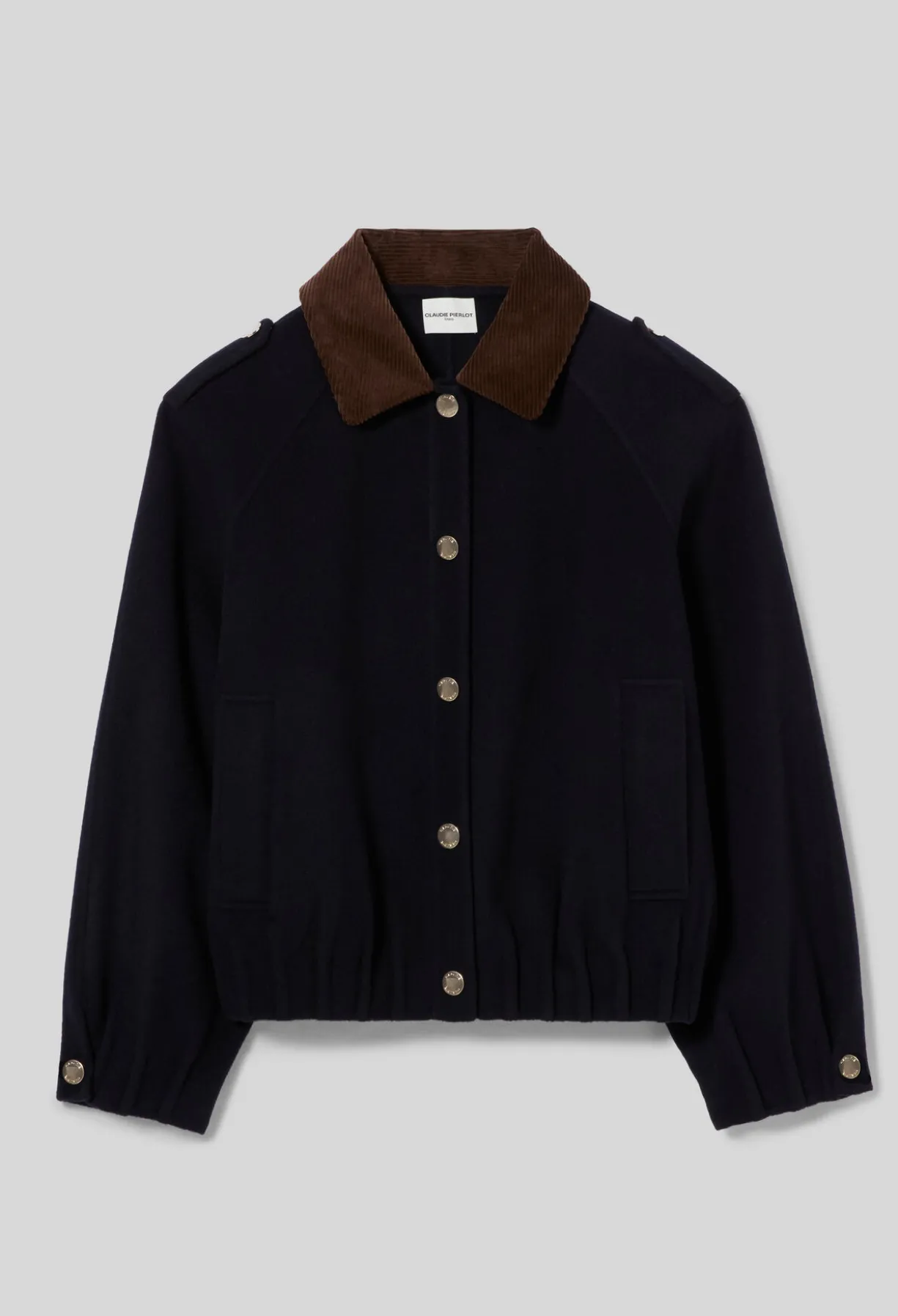 Blouson large pressions dorées
