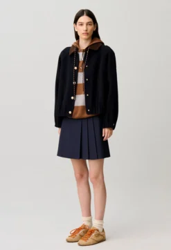 Blouson large pressions dorées