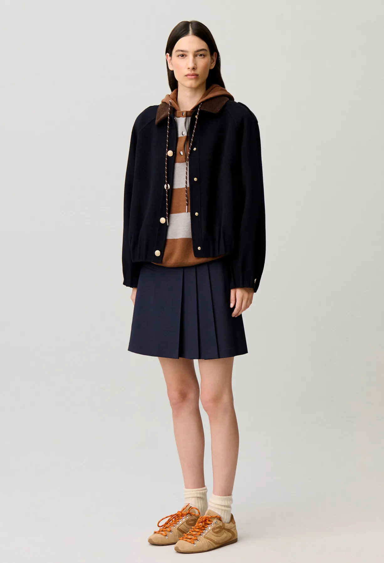 Blouson large pressions dorées