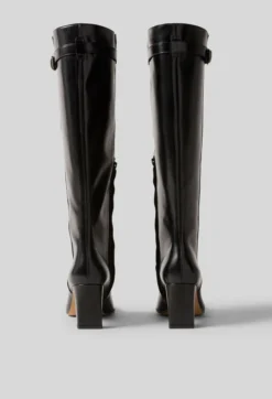 Bottes hautes cuir lisse ciré