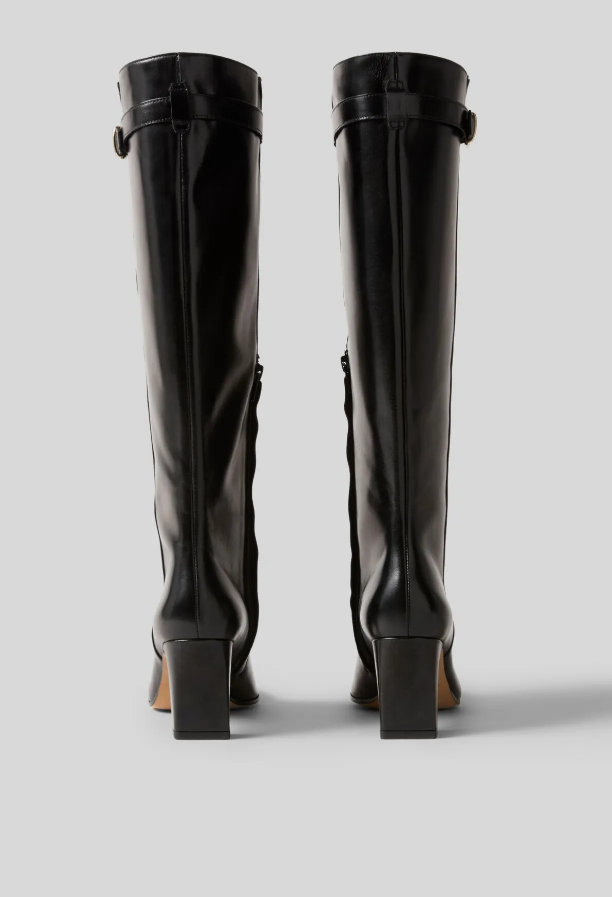 Bottes hautes cuir lisse ciré