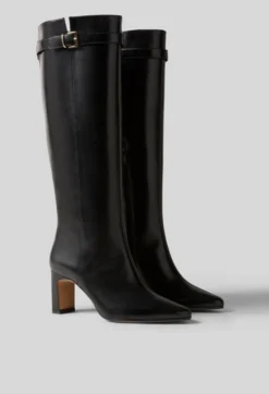 Bottes hautes cuir lisse ciré