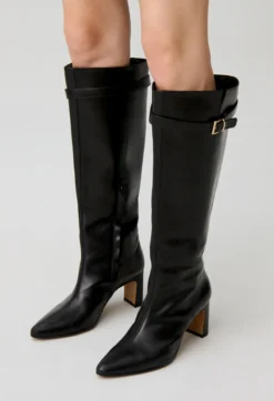 Bottes hautes cuir lisse ciré