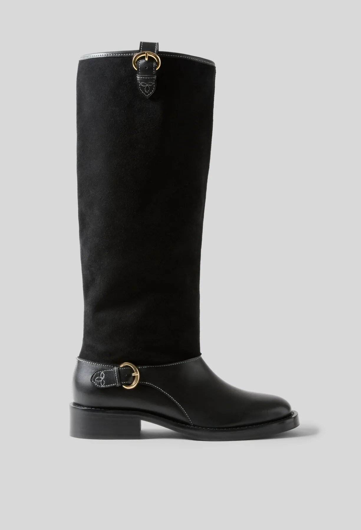Bottes mi-hautes cuir suède noir