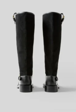 Bottes mi-hautes cuir suède noir