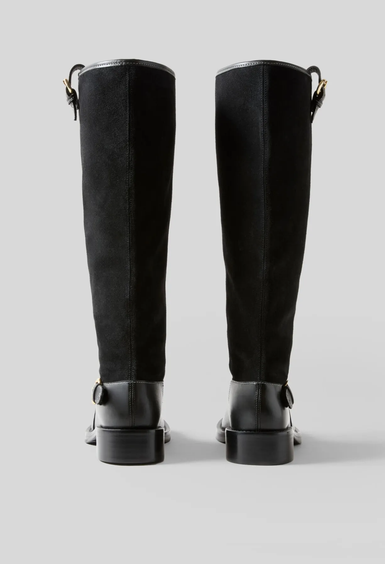 Bottes mi-hautes cuir suède noir