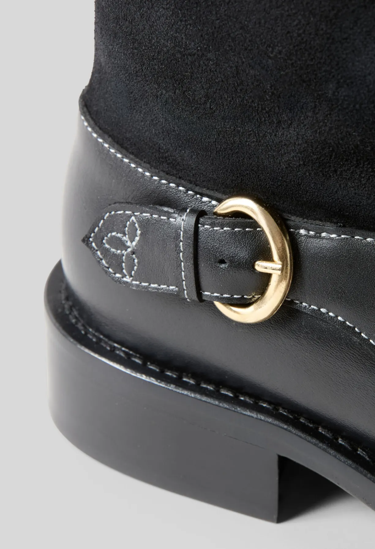 Bottes mi-hautes cuir suède noir