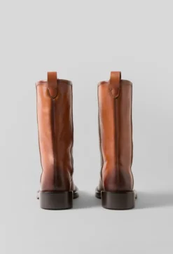 Bottines santiags cuir lisse
