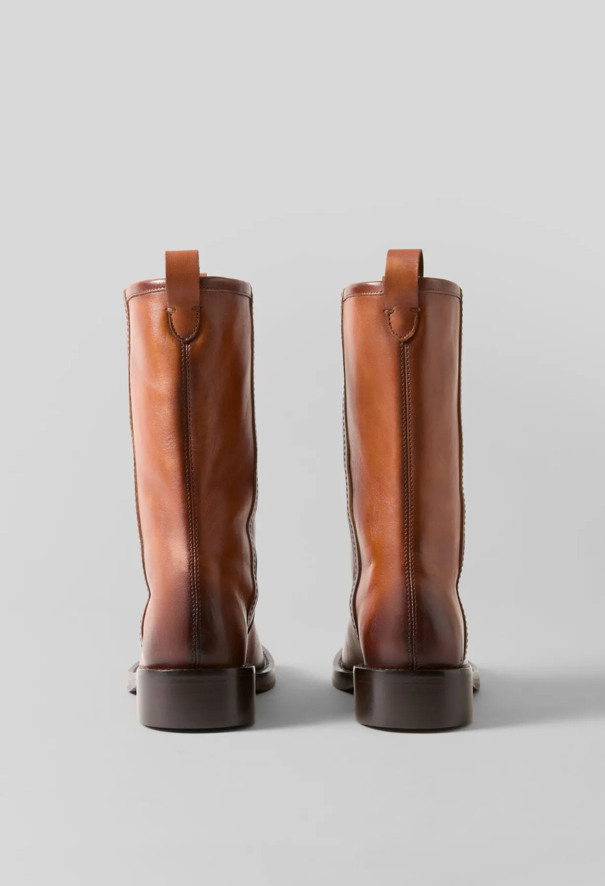 Bottines santiags cuir lisse
