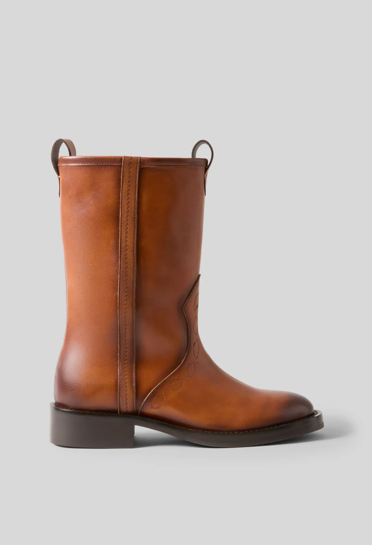 Bottines santiags cuir lisse