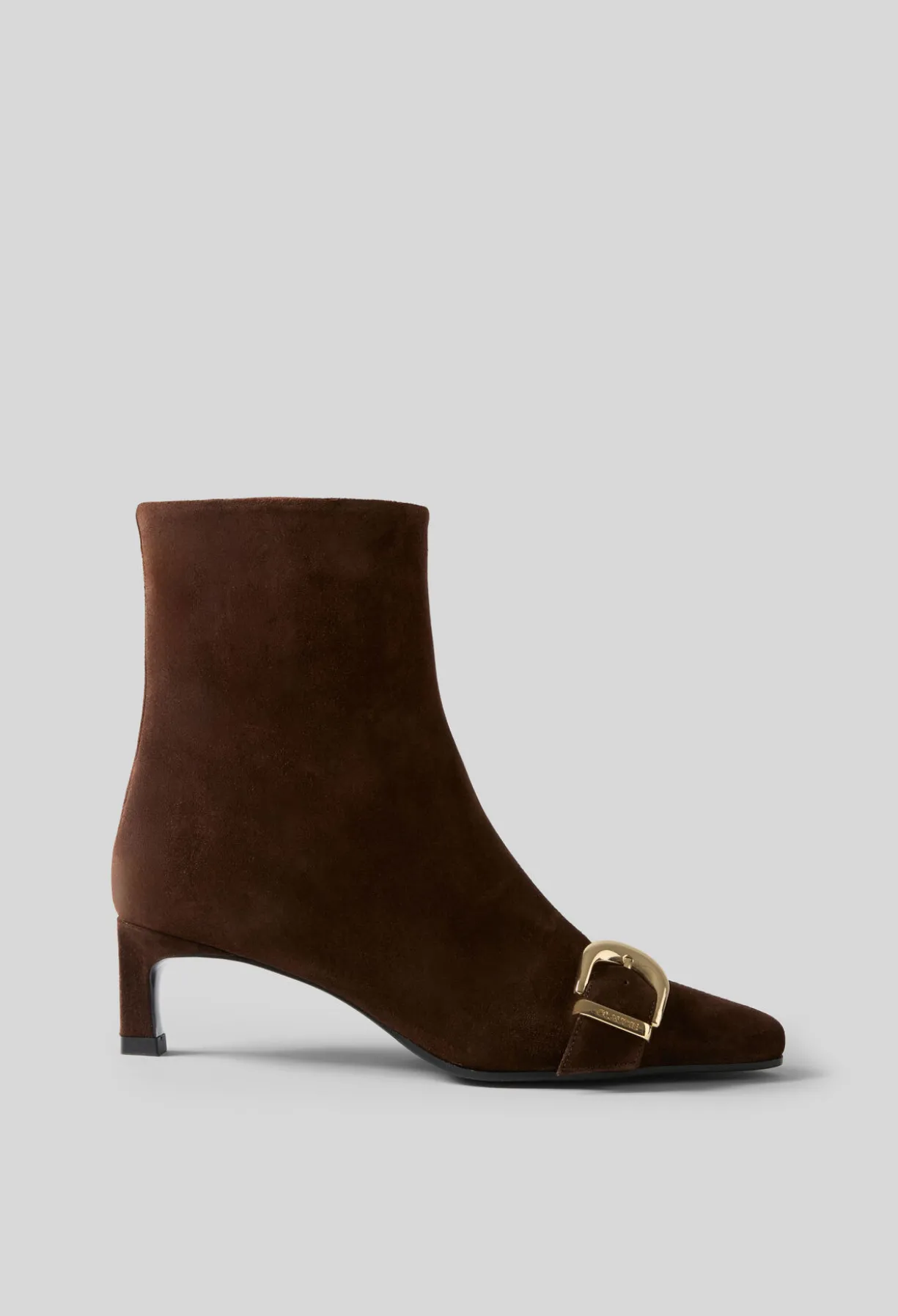 Bottines suède boucle dorée