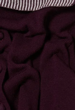 Cardigan laine col marin rayures