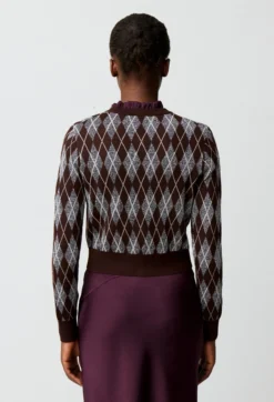 Cardigan maille motif Argyle