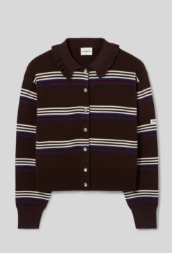 Cardigan maille rayé