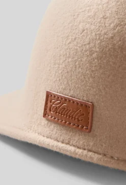 Casquette feutre laine camel