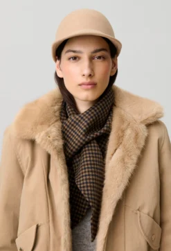 Casquette feutre laine camel
