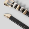 Ceinture cuir boucle dorée