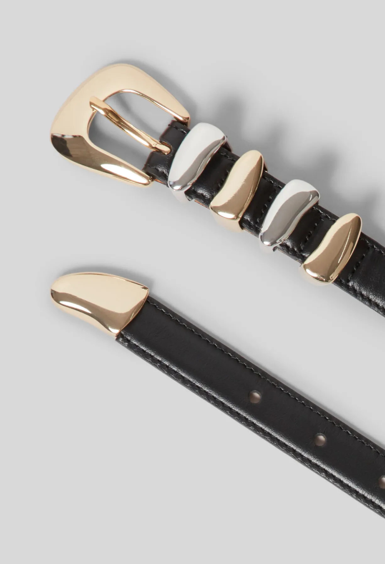 Ceinture cuir boucle dorée
