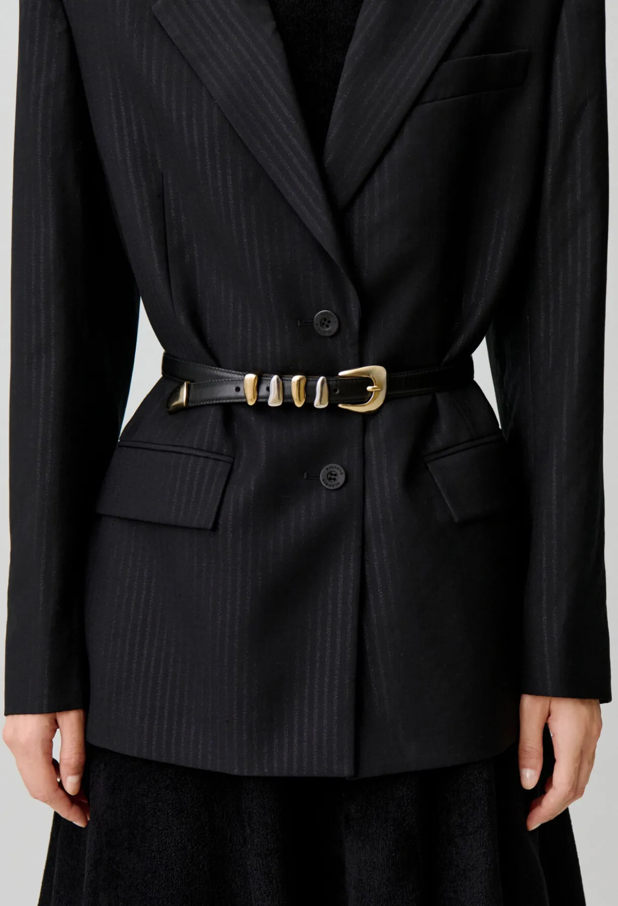 Ceinture cuir boucle dorée