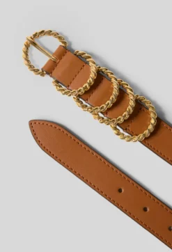 Ceinture cuir boucle dorée