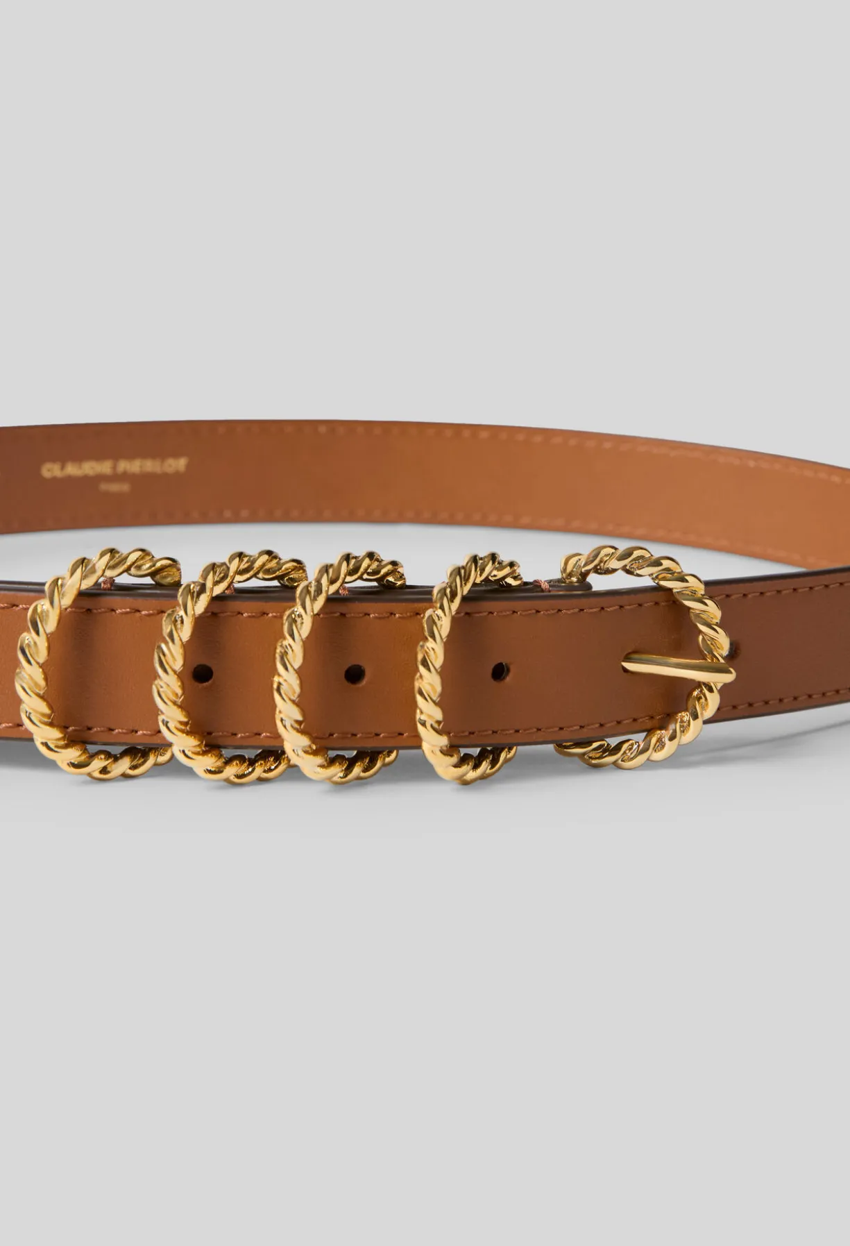 Ceinture cuir boucle dorée