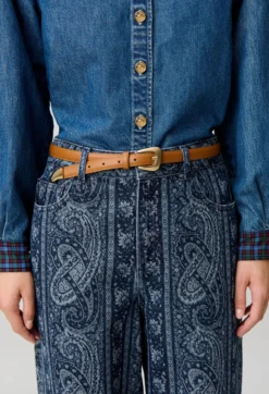 Ceinture cuir boucle organique