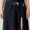Ceinture cuir œillets charms
