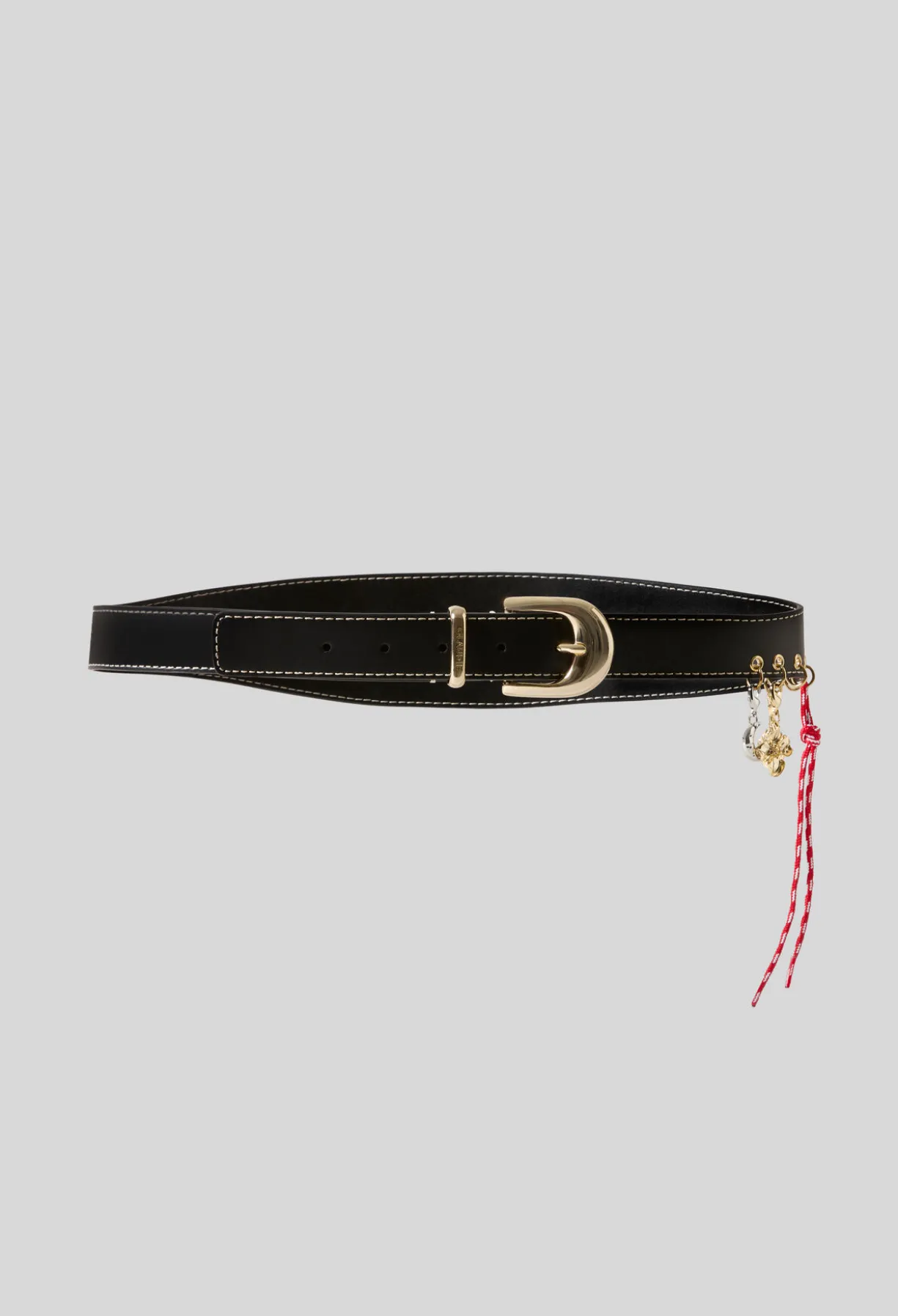 Ceinture cuir œillets charms