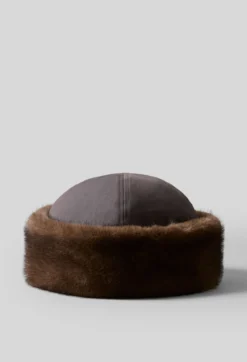 Chapeau nylon réversible fausse fourrure
