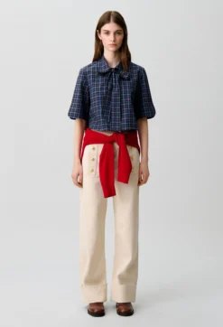 Chemise carreaux lavallière