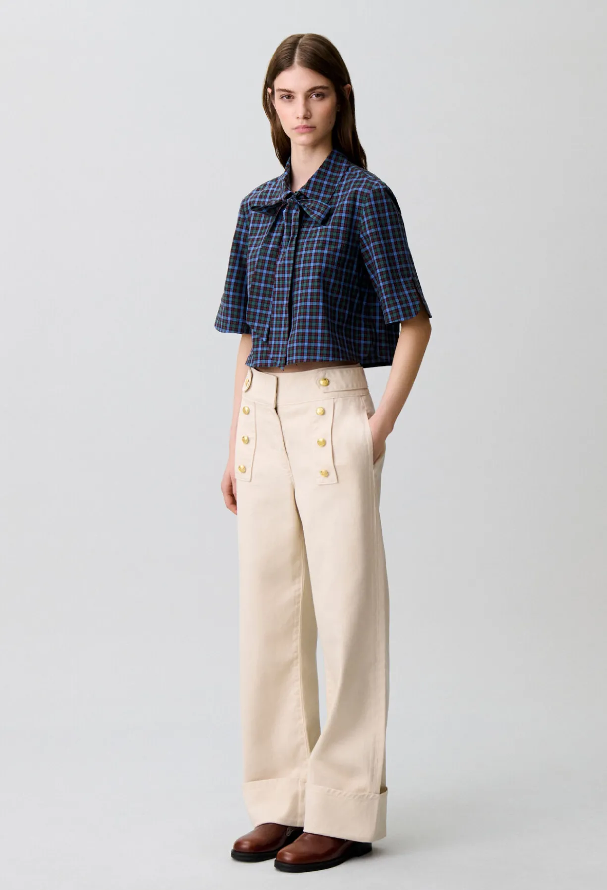 Chemise carreaux lavallière