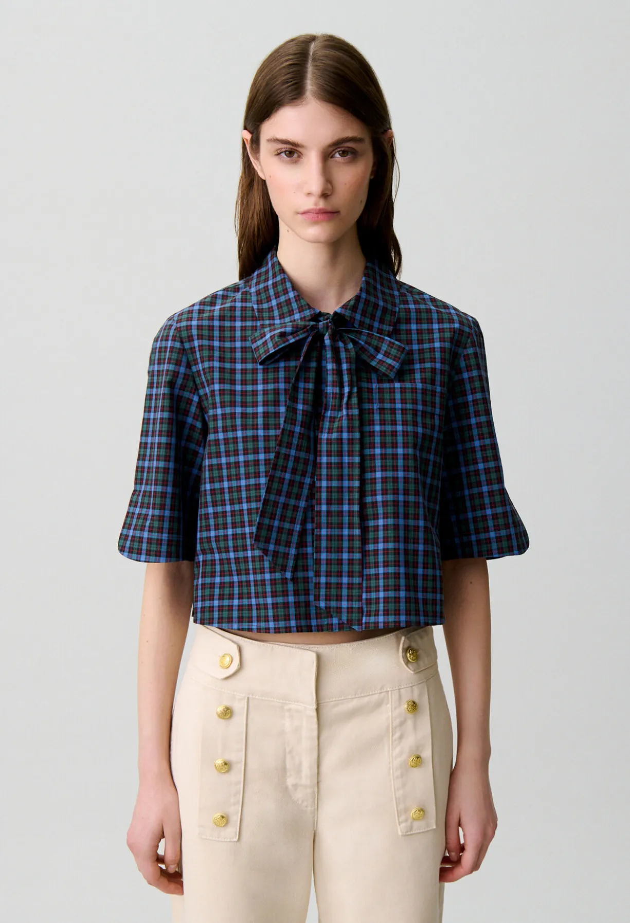 Chemise carreaux lavallière