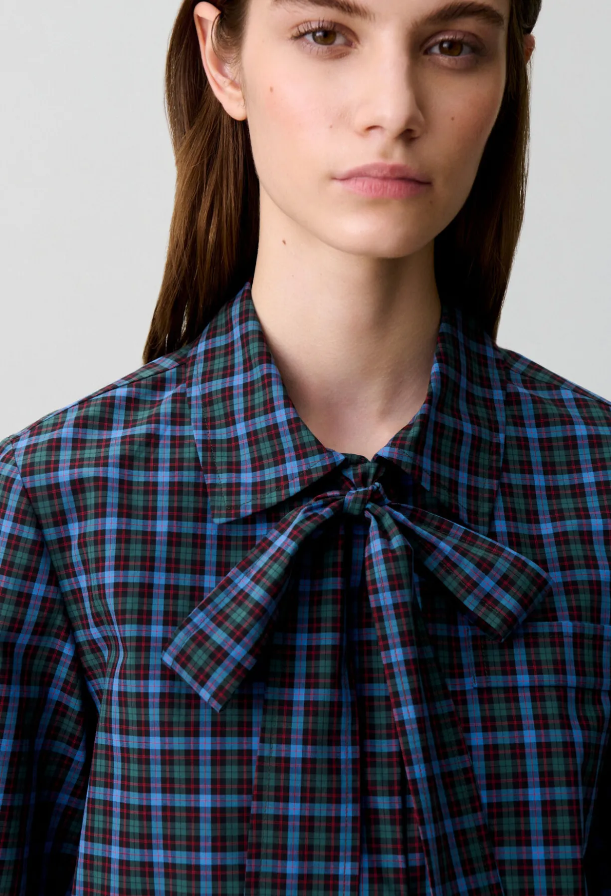 Chemise carreaux lavallière