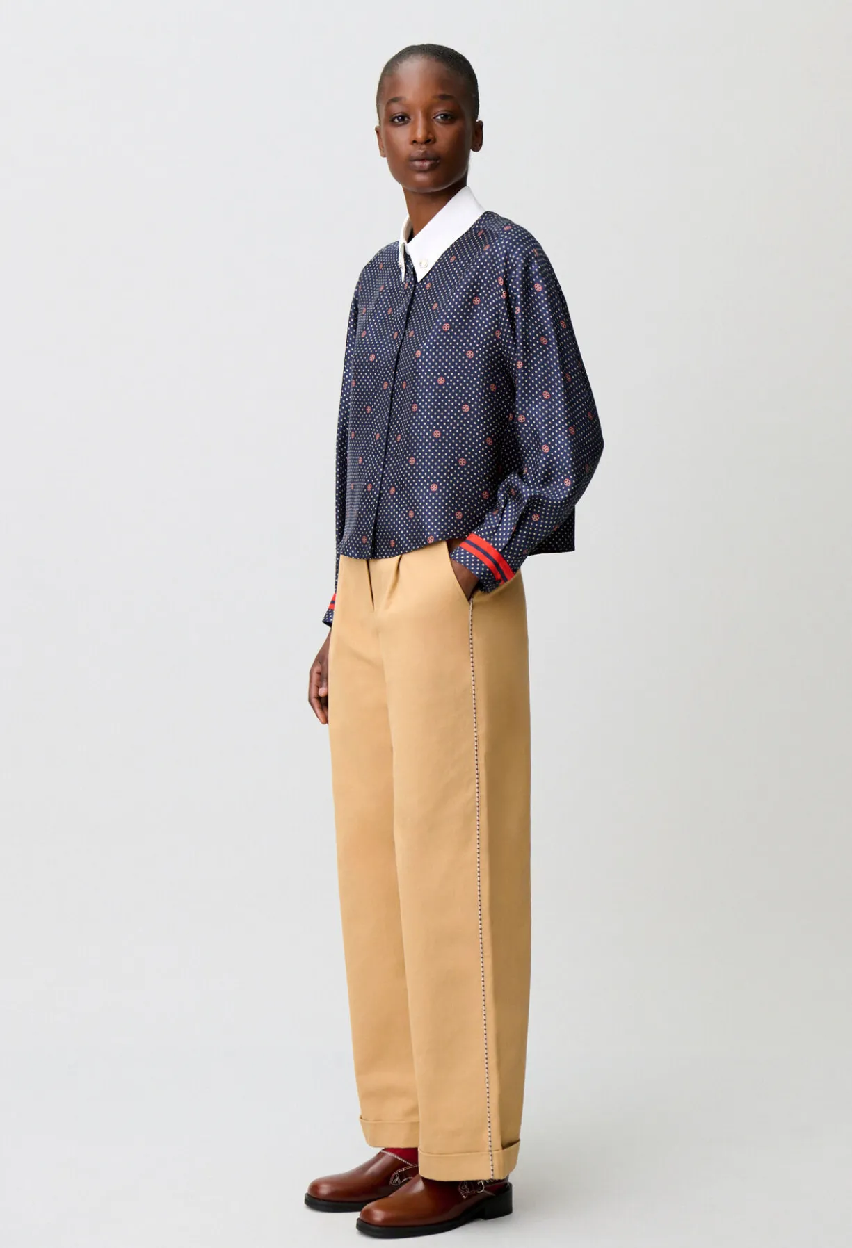 Chemise imprimée soie