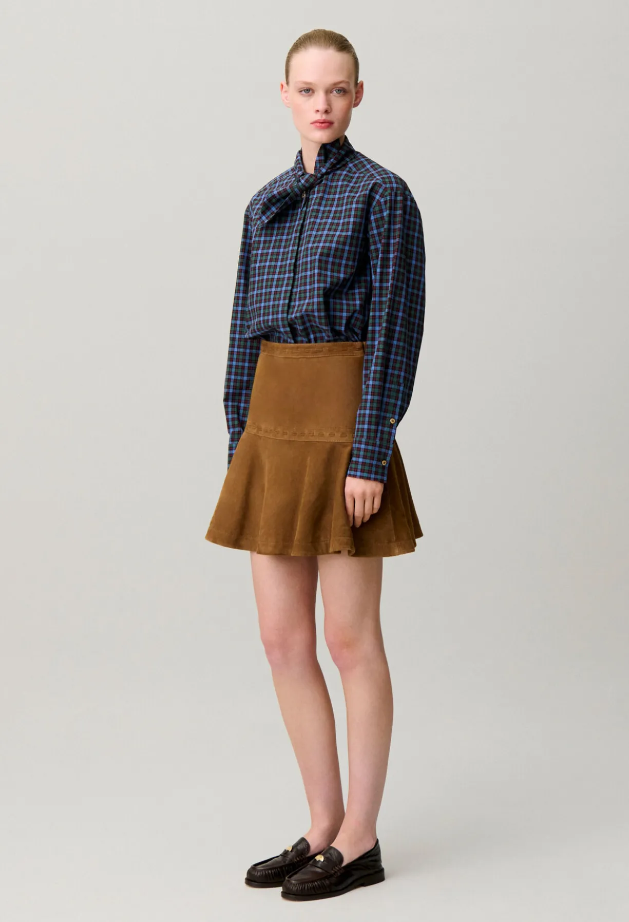 Chemise popeline col foulard